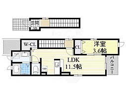 バーミィ・ハウスS1 1LDKの間取図画像
