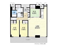 ジオタワー高槻ミューズフロント 3LDKの間取図画像