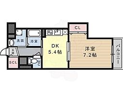 リベルタ・ヴィータ 1DKの間取図画像