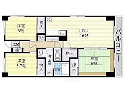 高槻パーク・レジデンス 3LDKの間取図画像