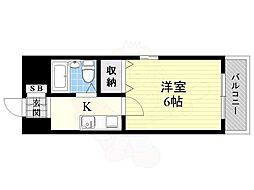 ハイツオーキタ土橋 1Kの間取図画像
