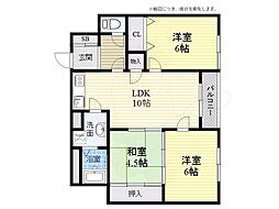 サンコーポ高槻ことぶき 3LDKの間取図画像