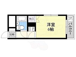 下田部ハイツ 1Kの間取図画像