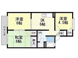 グレースハイム・B 3DKの間取図画像