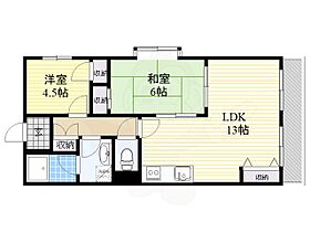 オクトハイツつくし 1A ｜ 大阪府大阪市東住吉区今川４丁目（賃貸マンション2LDK・1階・54.00㎡） その2