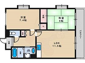 ラフォーレA 403 ｜ 大阪府大阪市住吉区我孫子２丁目（賃貸マンション2LDK・4階・50.00㎡） その2