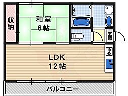 沢アベリア 1LDKの間取図画像