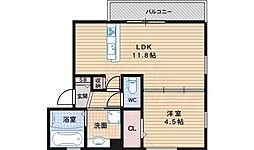 アビコシオン 2階1LDKの間取り