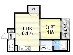 センチュリー昭和町 1LDKの間取図画像