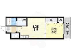 ジョイフル矢田 1LDKの間取図画像