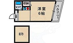 今川駅前シティパレス21 ワンルームの間取図画像