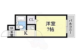 モンシェリー 1Kの間取図画像
