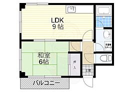 ハイツ鷹合 1LDKの間取図画像