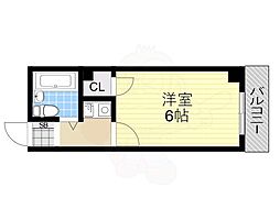 グリーンマンション今里 1Kの間取図画像