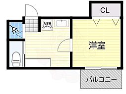 第3田辺マンション 1DKの間取図画像