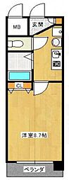 トラスト王子町 1Kの間取図画像