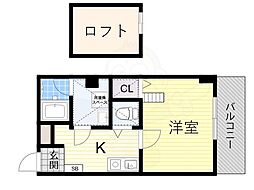 ブリリアント・コア 1Kの間取図画像