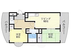 エクシード山坂 2LDKの間取図画像
