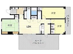 カステッロはなふさ長居 3LDKの間取図画像