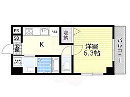 千葉・住吉 1Kの間取図画像