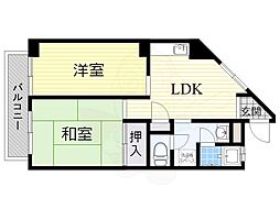 ラカーサ駒川中野 2LDKの間取図画像