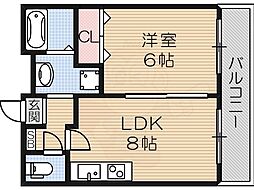 コンフォートソレイユ 1LDKの間取図画像