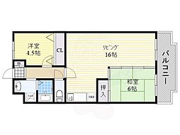 クレセントコート 2LDKの間取図画像