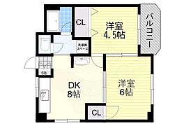 南住吉ハイツ 2DKの間取図画像