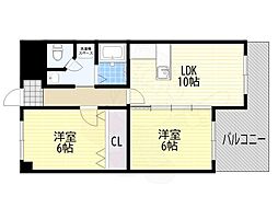 グラス・ヒル藤岡 2LDKの間取図画像