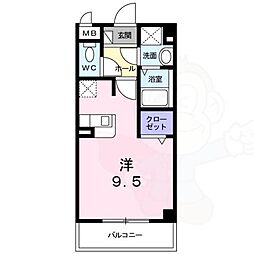 ジュネスO.C.U 1Kの間取図画像