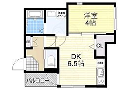 ハーモニーテラス上住吉 1DKの間取図画像