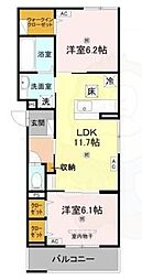 RETOLIA南住吉 2LDKの間取図画像