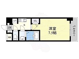 ESLEADCOURT阿倍野昭和町 1Kの間取図画像