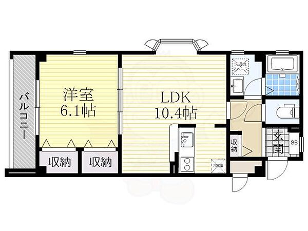 大阪府豊中市野田町(賃貸マンション1LDK・3階・40.50㎡)の写真 その2