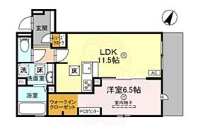 ユニヴェール千里中央  ｜ 大阪府豊中市上新田２丁目（賃貸アパート1LDK・3階・45.61㎡） その2