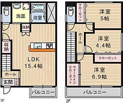 大阪府豊中市熊野町２丁目（賃貸テラスハウス3LDK・1階・85.60㎡） その2