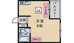 エレガンス山本 ワンルームの間取図画像