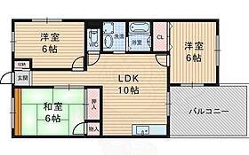 東佐井寺ハイツ  ｜ 大阪府吹田市五月が丘東（賃貸マンション3LDK・1階・63.00㎡） その2