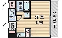 リバティハイツ ワンルームの間取図画像