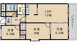 アビタシオン3 3LDKの間取図画像