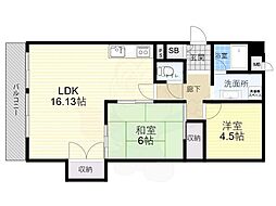 エクセレント緑地公園 2LDKの間取図画像
