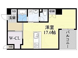 少路パークレジデンス 1LDKの間取図画像