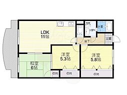 エスペランス春日 3LDKの間取図画像