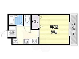 エスポワール西緑丘 1Kの間取図画像