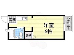 ル・レーブ ワンルームの間取図画像