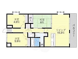 サンスーシ南千里 3LDKの間取図画像
