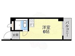 フロントリバー豊中 ワンルームの間取図画像