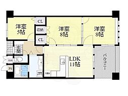 リッツサントノーレ 3LDKの間取図画像