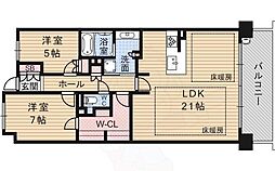 アーバネックス江坂垂水町ファインフラッツ 2SLDKの間取図画像