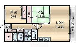 リビック千里 2LDKの間取図画像